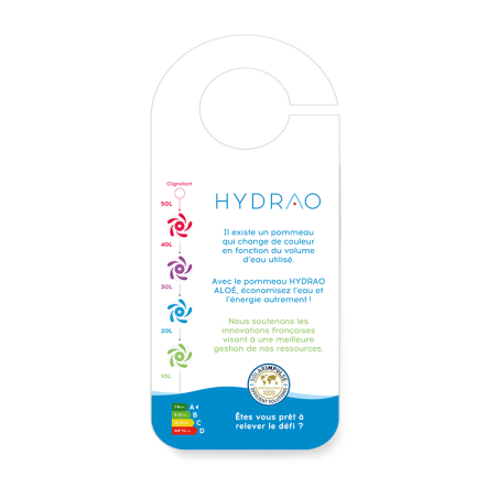 HYDRAO Aloe - pommeau de douche écologique, économique et connecté pour réduire sa consommation d'eau et d'énergie